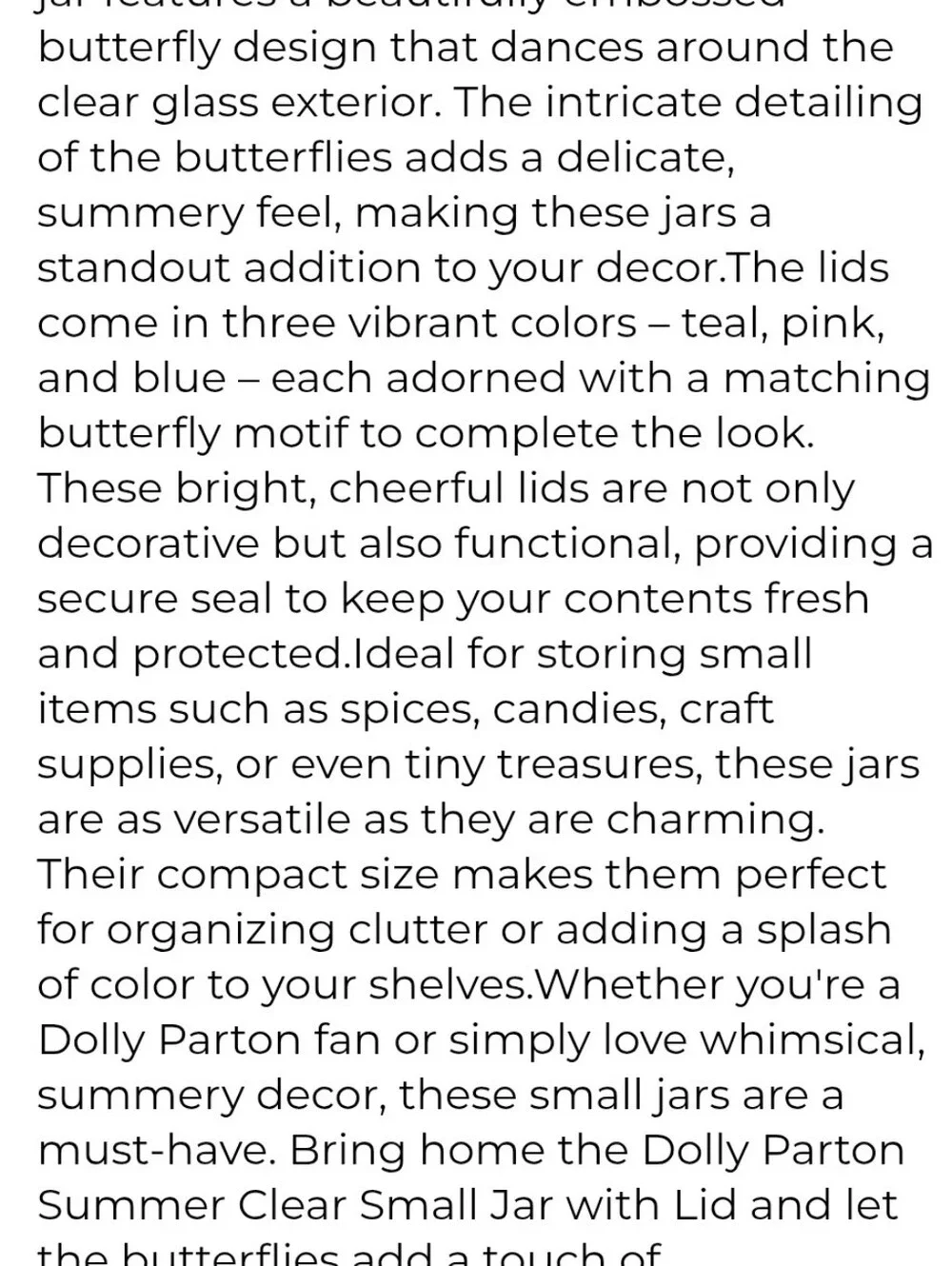 Dolly Parton clear glass
